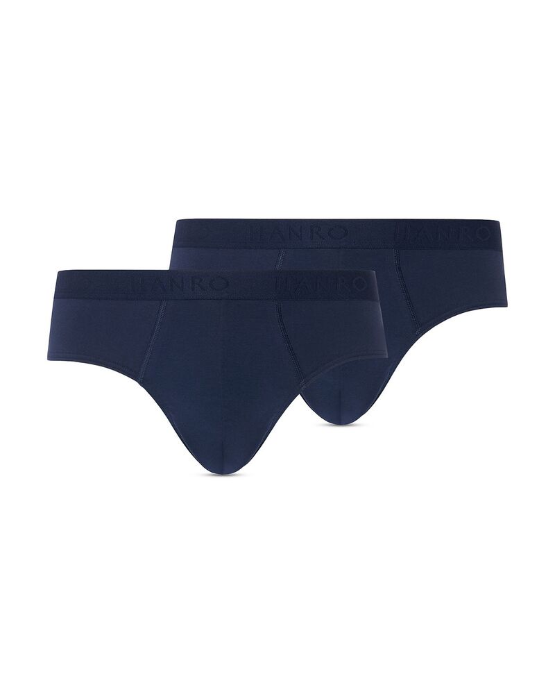 ハンロ メンズ アンダー御召しもの ブリーフズボン下 綿織物 Hanro Cotton Essential Briefs Pack of 2 Deep Navy 米国海軍