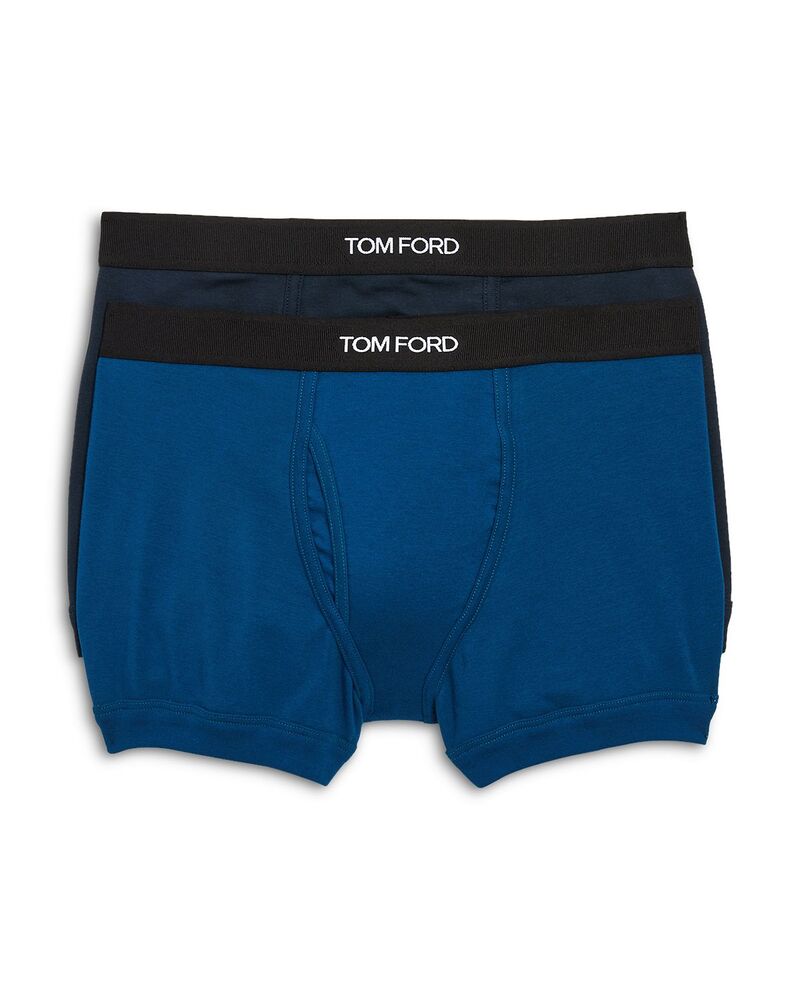 トム・ジェラルド・r・フォード メンズ アンダー御召しもの ボクサーズボン下 綿織物 Tom Ford Cotton Blend Boxer Briefs Pack of 2 Dark Blue 青碧