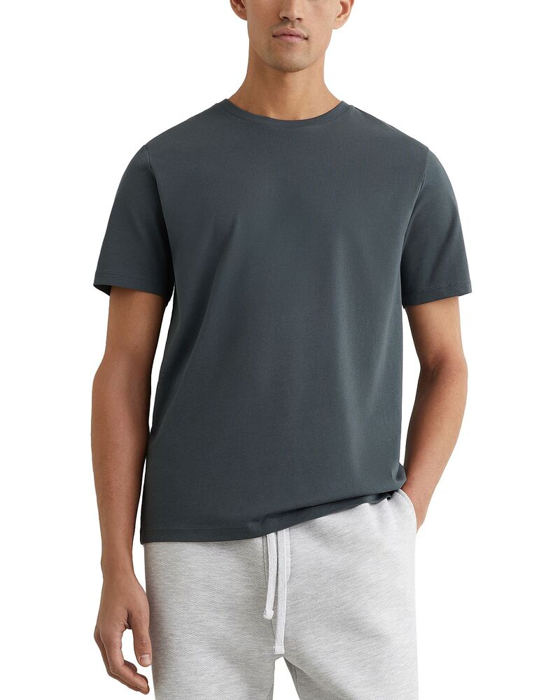 レイス メンズ トップス Tシャツ クルーネック REISS Bless Crewneck Tee Petrol Blue ブルー｜ReVida 店