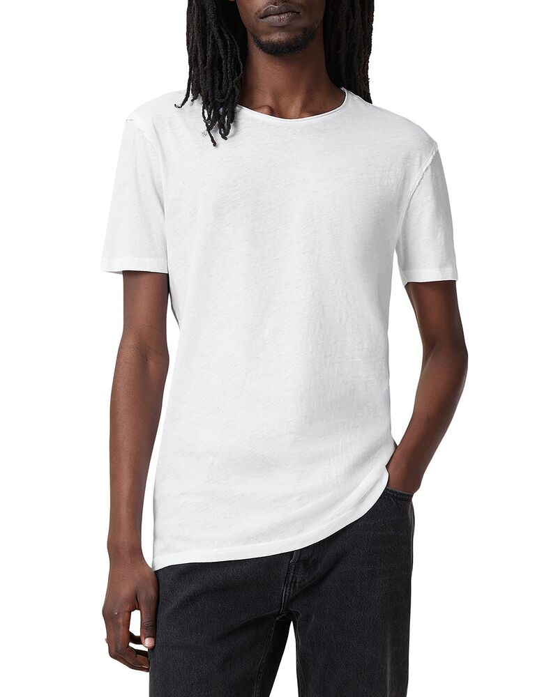オールセインツ メンズ トップス Tシャツ コットン ALLSAINTS Figure Cotton Tee Optic White ホワイト