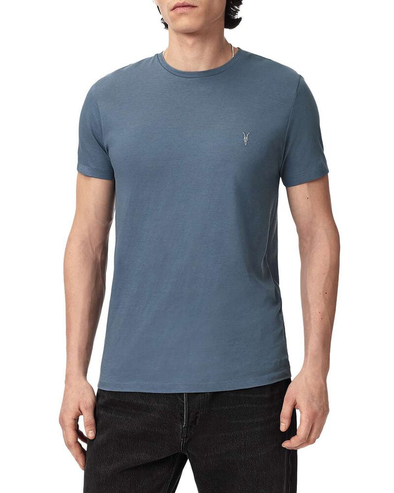 オールセインツ メンズ トップス プルオーバー ALLSAINTS Tonic Tee Waved Blue 青色