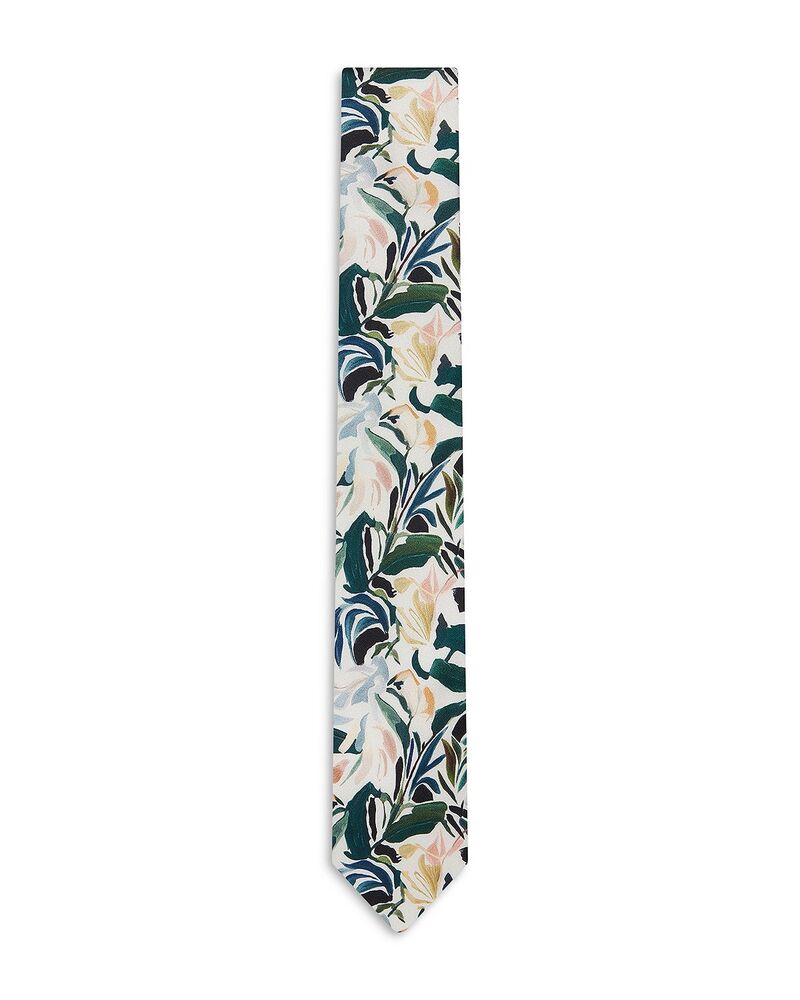 テッドベーカー メンズ 佩び物 タイ 御花柄 絹地 御花 Ted Baker Boytonn Botanical Floral Silk Classic Tiecru エクリュ