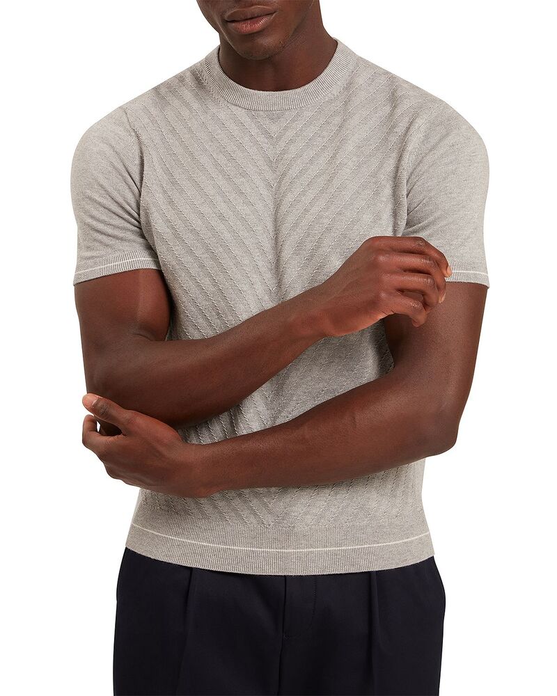 テッドベーカー メンズ トップス プルオーバー Ted Baker Canon Chevron Stitch T-Shirt Light Grey 薄墨色