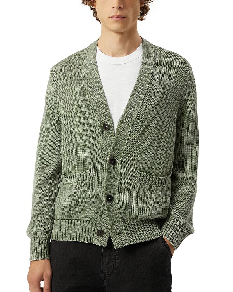 コリドー メンズ アウター ジレー プルオーバー Corridor Acid Wash Cardigan Sweater Seafoam