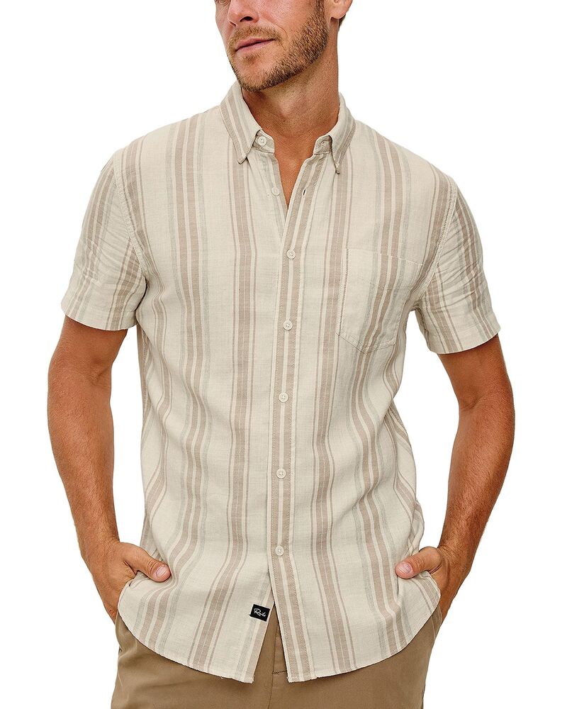 レイルズ メンズ トップス プルオーバー Rails Fairfax Short Sleeve Shirt Heather Dune Stripe ギョリュウモドキ