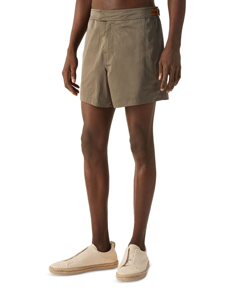 ゼニア メンズ 水泳着 二分の一ズボン下・さる股引き ZEGNA Road Brand Mark Rio Swim Trunks Dark Taupe トープ