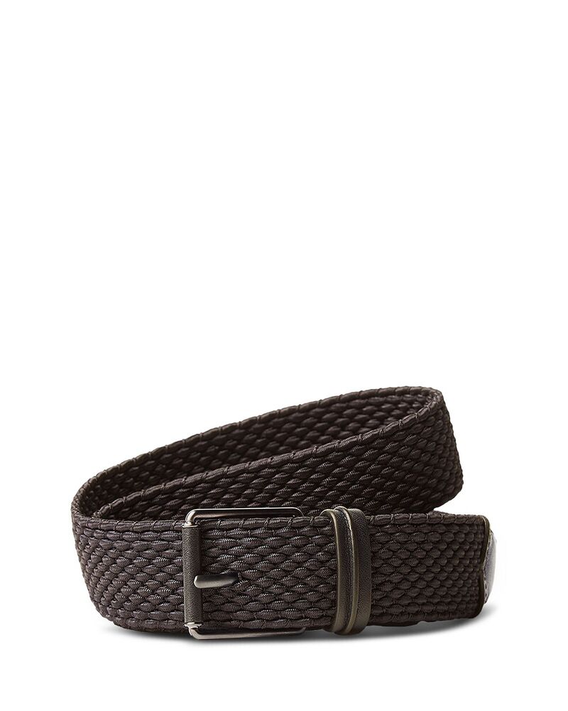 ゼニア メンズ 付属物 三尺帯 ZEGNA Braided Belt Dark Brown 赤銅色