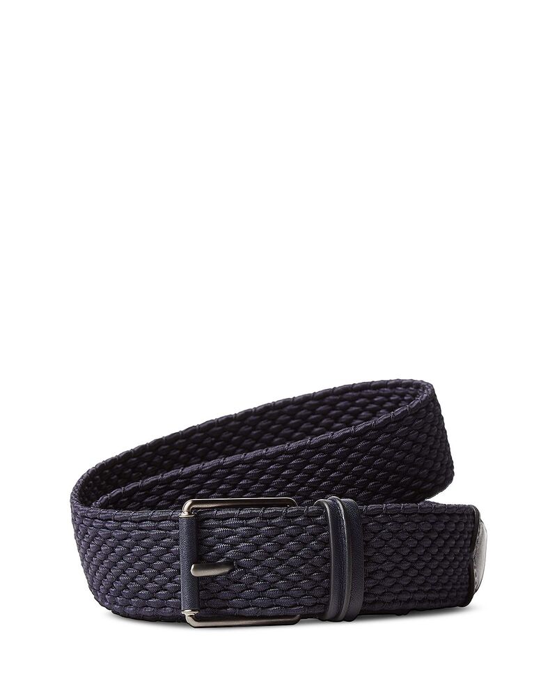 ゼニア メンズ 付属物 三尺帯 ZEGNA Braided Belt Navy Blue 米国海軍