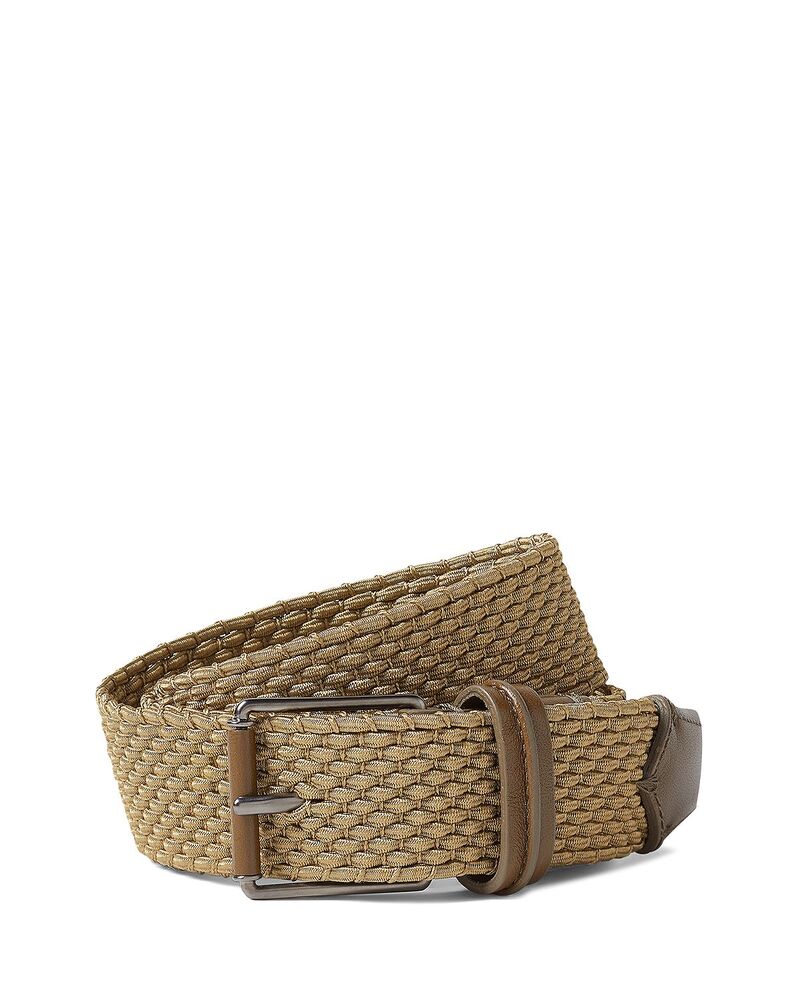 ゼニア メンズ 付属物 三尺帯 ZEGNA Braided Belt Olive Green 緑であること