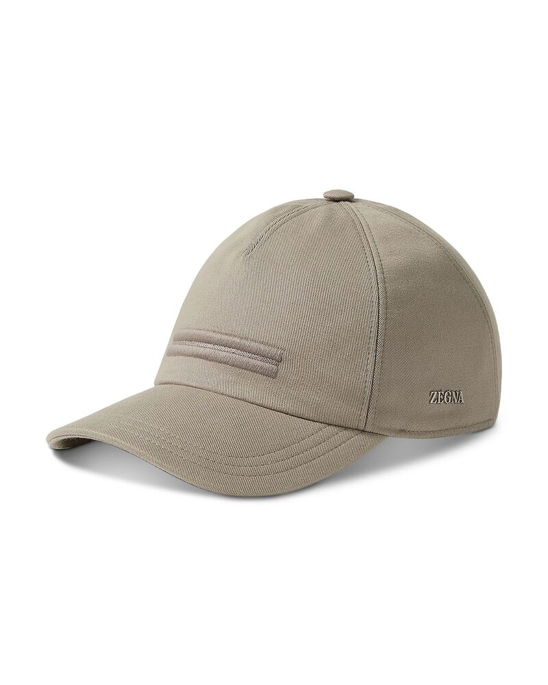 ゼニア メンズ 付属物 鳥打ち帽 綿織物 旗がしら ZEGNA Cotton Baseball Cap Lightaupe トープ
