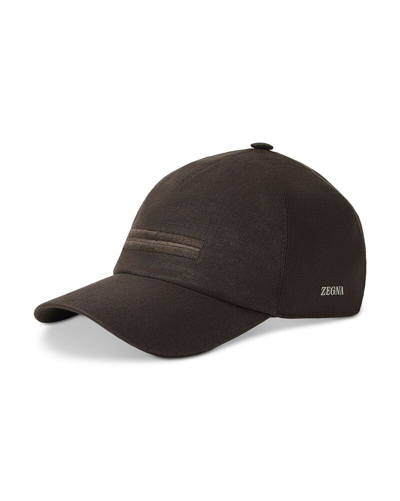 ゼニア メンズ 付属物 鳥打ち帽 旗がしら ZEGNA Oasi Lino Baseball Cap Dark Brown 赤銅色