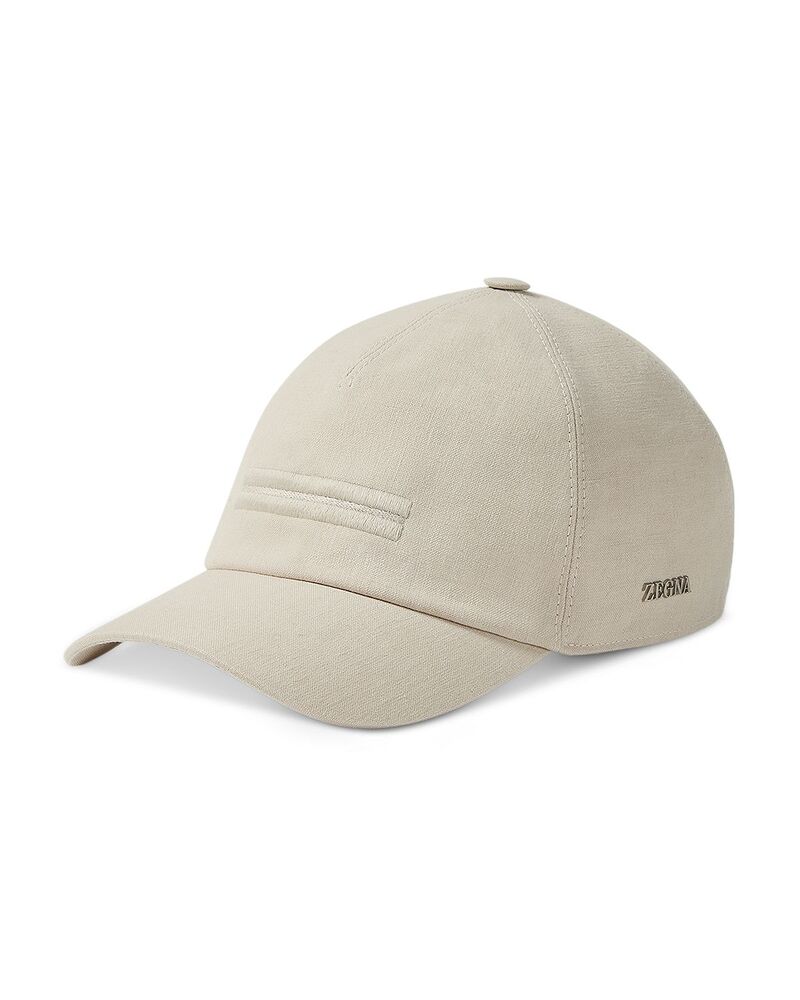 ゼニア メンズ 付属物 鳥打ち帽 旗がしら ZEGNA Oasi Lino Baseball Cap Ivory 象牙色
