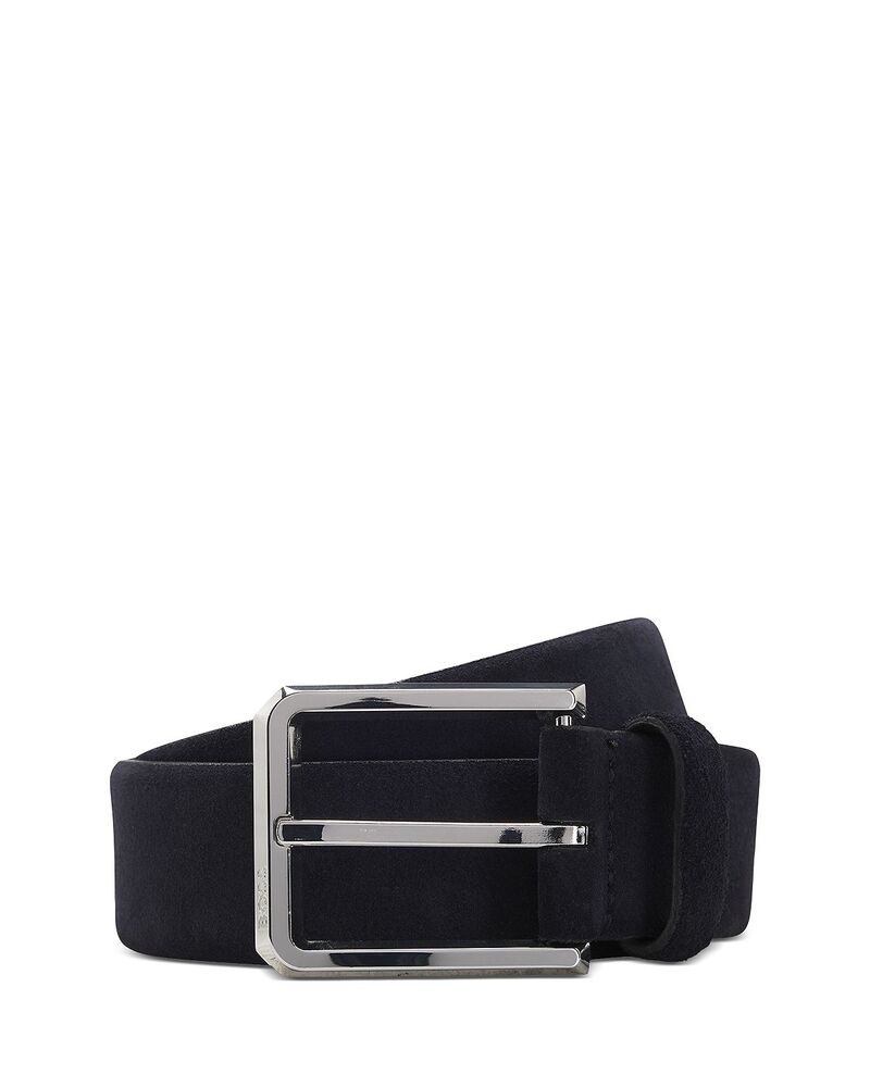 ボス メンズ アクセサリー ベルト レザー BOSS Men's Caleb Polished Silver Leather Belt Dark Blue ブルー