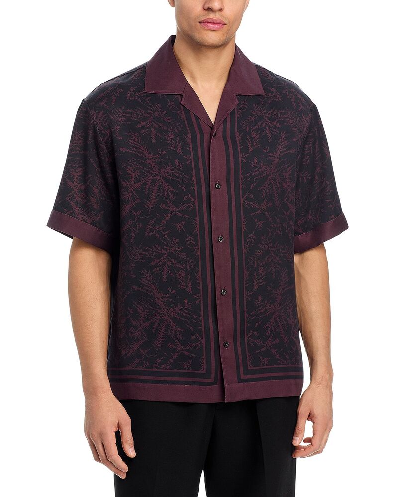 フューゴ メンズ トップス プルオーバー オーバーサイズフィット HUGO Espinoversized Fit Paisley Shirt Open Brown 赤銅色