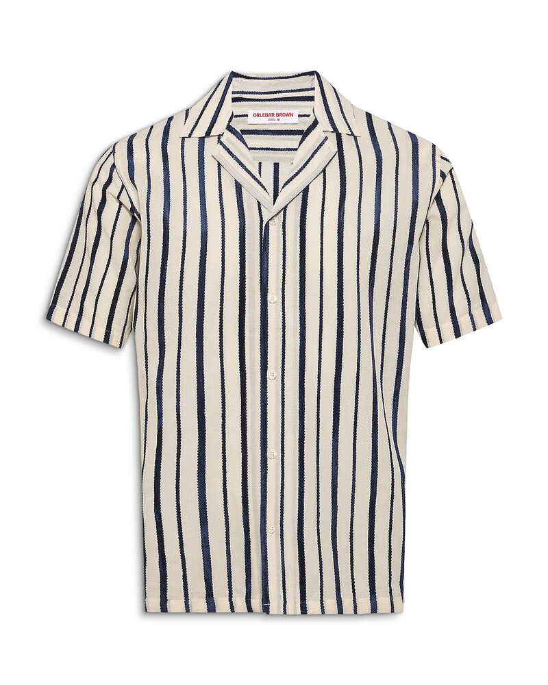 オールバー ブラウン メンズ トップス シャツ Orlebar Brown Maitan Chenille Stripe Shirt White Sand/ Night Iris ホワイト