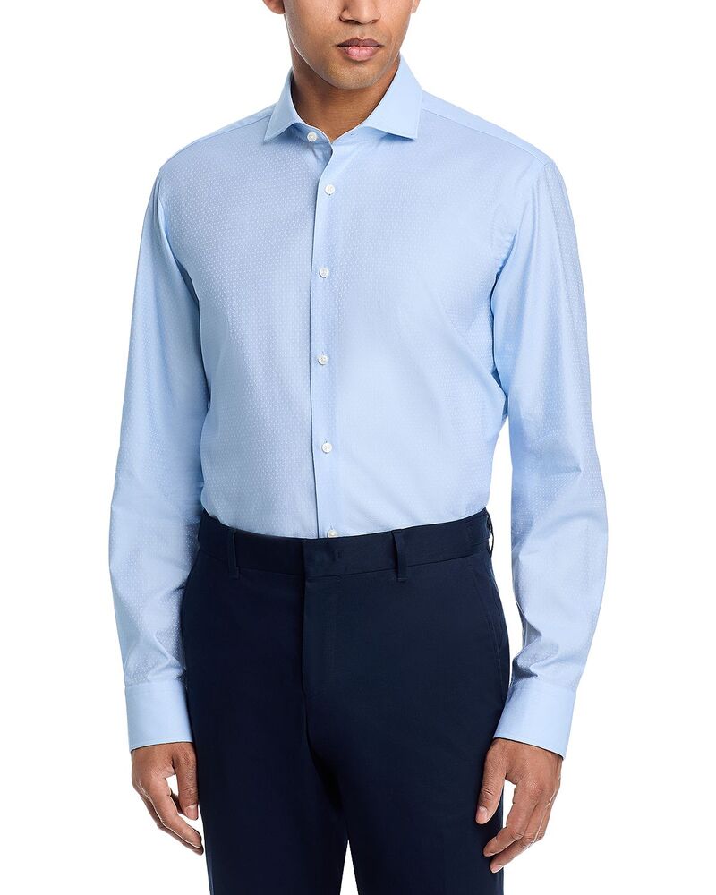 雇い主 メンズ トップス プルオーバー レギュラー相応う BOSS Joe Tonal Texturedot Regular Fit Dresshirt Light Pastel Blue 青味