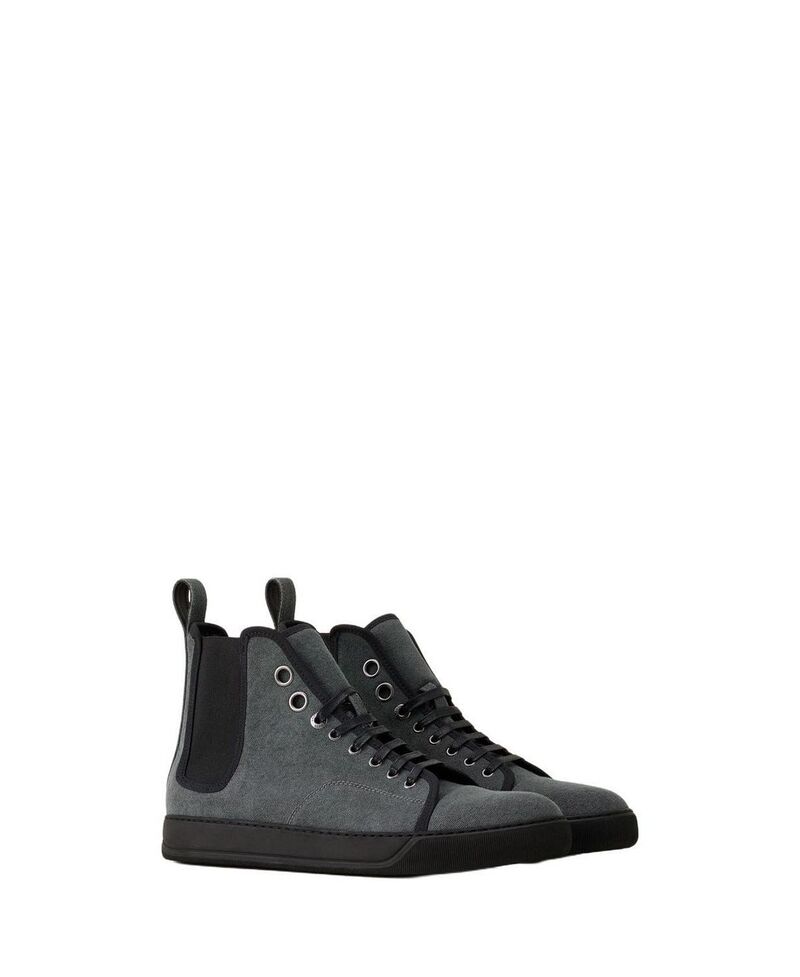 ランバン メンズ シューズ スニーカー Lanvin Men Dbb1 High Top Canvasneakers Black/Anthracite ブラック