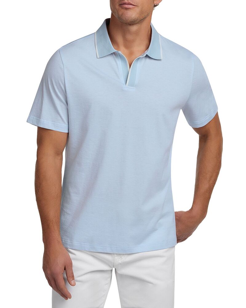 デイビッドドナヒュー メンズ トップス ポロシャツ シルク コットン Davidonahue Hemingway Cotton Silk Polo Shirt Sky