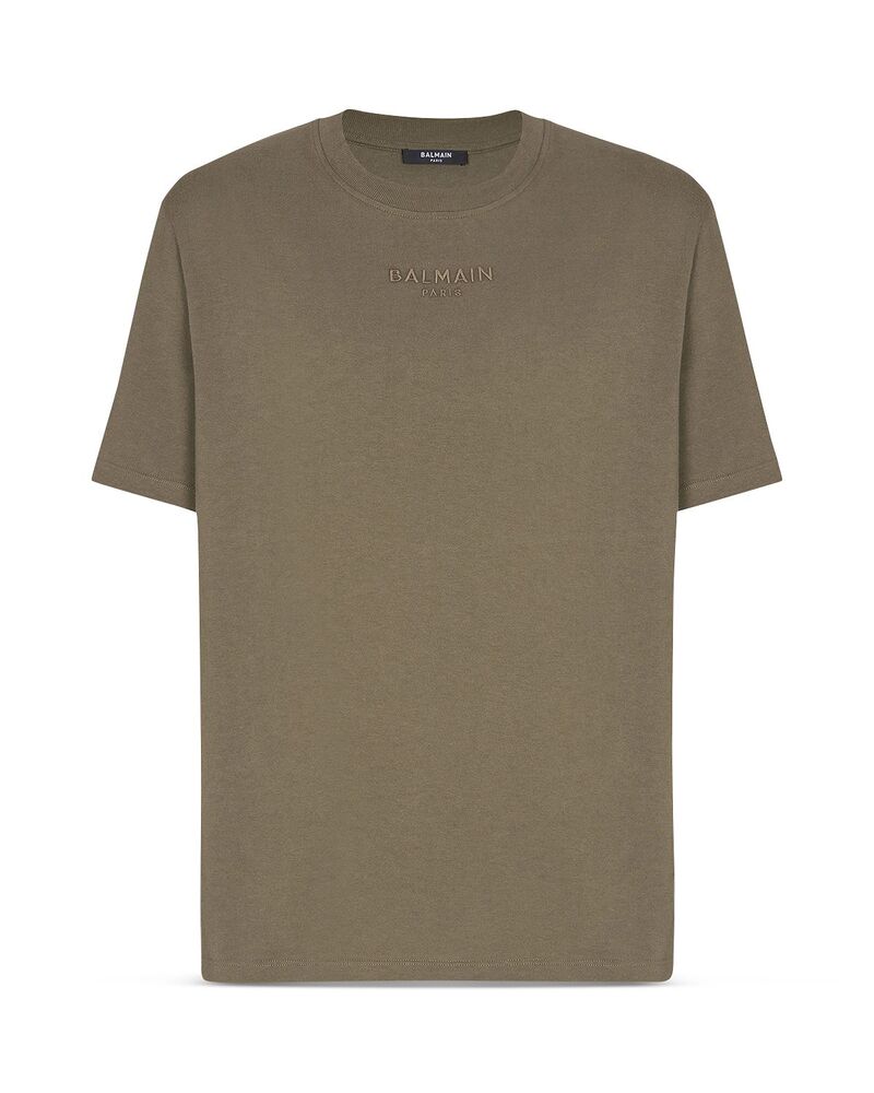 バルマン メンズ トップス シャツ ロゴ Balmain Small Balm Logo T-Shirt Khaki カーキ