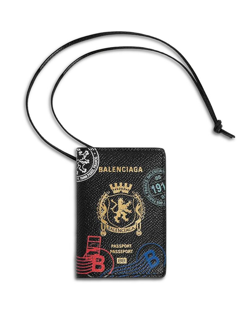 バレンシアガ メンズ アクセサリー 財布 Balenciaga Passport Card Holder Charm Black/Multicolor ブラック