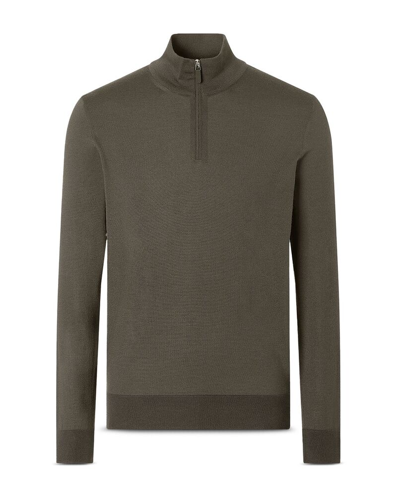 ゼニア メンズ アウター 編み物・プルオーバー ZEGNA Cashseta Zip Mock Sweater Dark Taupe Melange トープ
