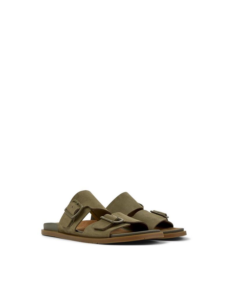 カンペール メンズ シューズ サンダル なめし革 Camper Men\u0027s Lluc 2-Strap Leather Sandals Green 緑であること
