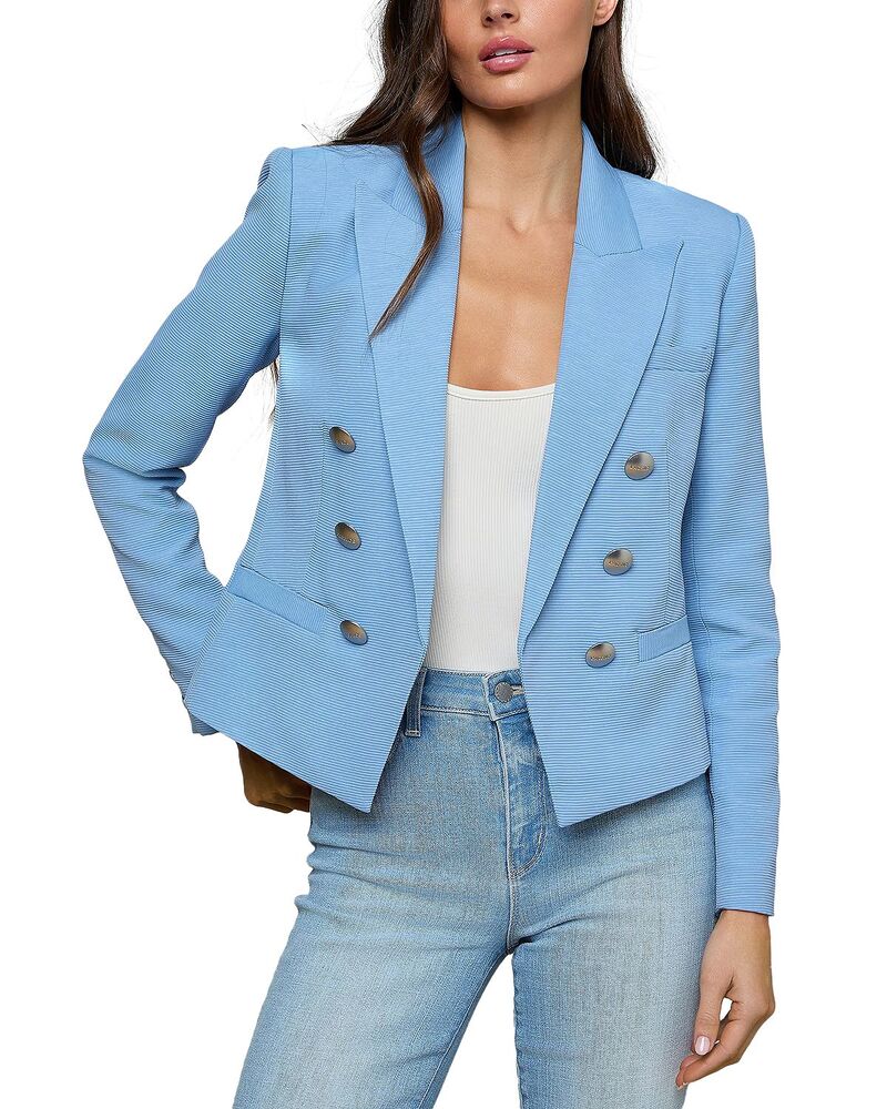 ラジャンス レディース アウター 上衣・上衣 スポーツジャケット L\u0027AGENCE Brooke Double Breasted Blazer Allure Blue 青色