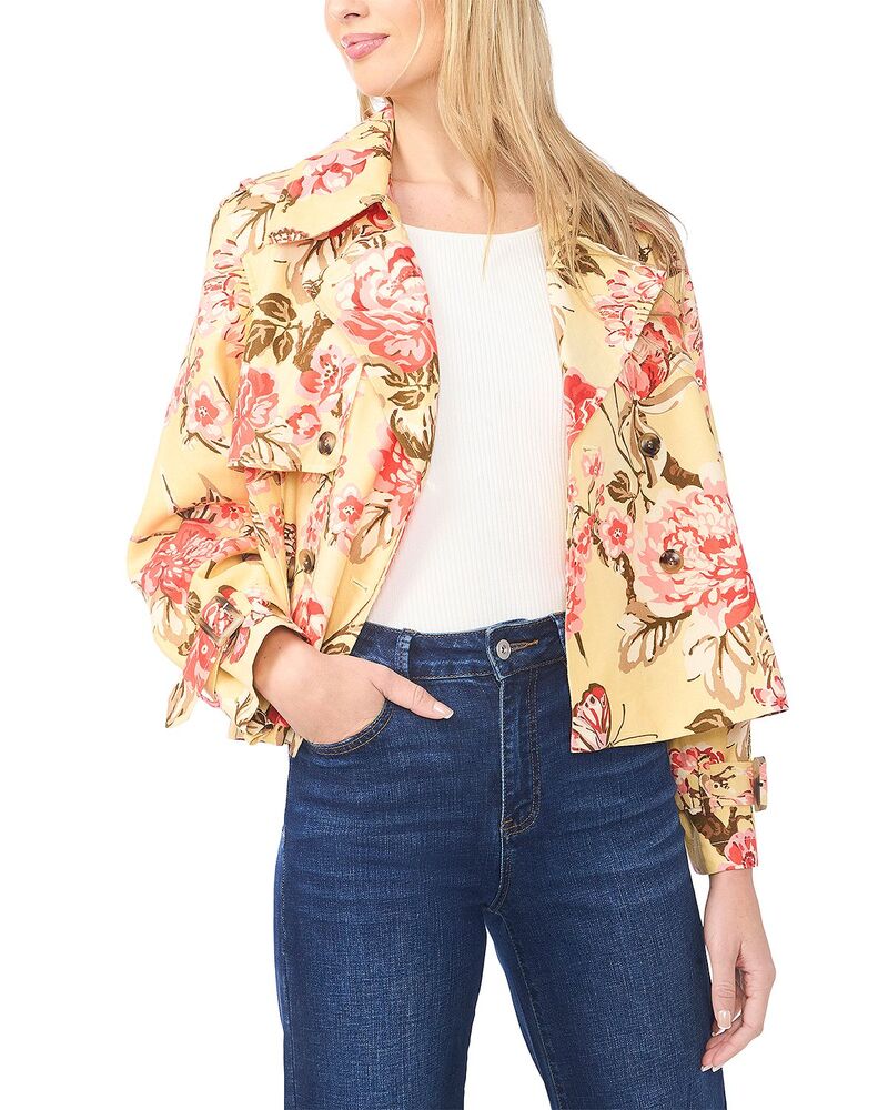 テッドベーカー レディース アウター 上衣・上衣 リネン Ted Baker Leah Linen Hip Length Trench Jacket Creamed Corn