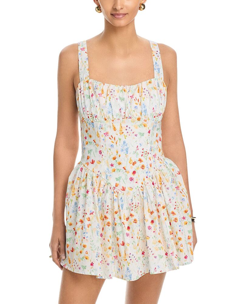 アクア レディース トップス ワンピース ミニ AQUA Ditsy Fruit Mini Dress - Exclusive White Multi ホワイト｜ReVida 店