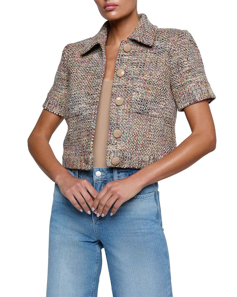 ラジャンス レディース アウター 上衣・上衣 L\u0027AGENCE Chita Crop Jacket Rainbow Tweed