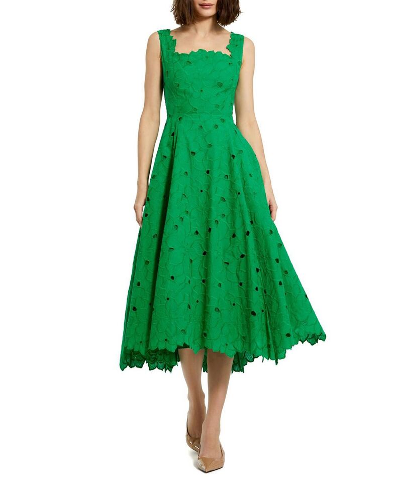 マックダガル レディース トップス 衣装 A 伝達ルート 御花柄 midi ノースリーブ 刺しゅう 御花 Mac Duggal Embroidered Floral A Line Sleeveless Midi Dresspringreen 緑であること