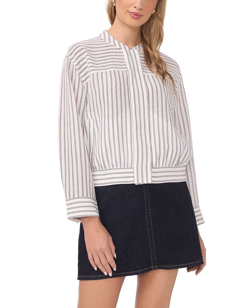 ヴィンスカムート レディース アウター 上衣・上衣 VINCE CAMUTO Snap Front Bomber Jacket Ultra White 白いこと