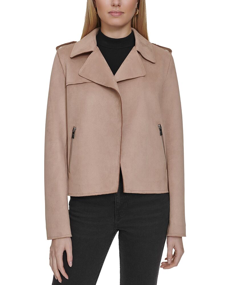 目じるしニューヨーク州 レディース アウター 上衣・上衣 スエードクロス Marc New York Faux Suede Moto Jacket Camel 駱駝 レディースファッション-コート・ジャケット