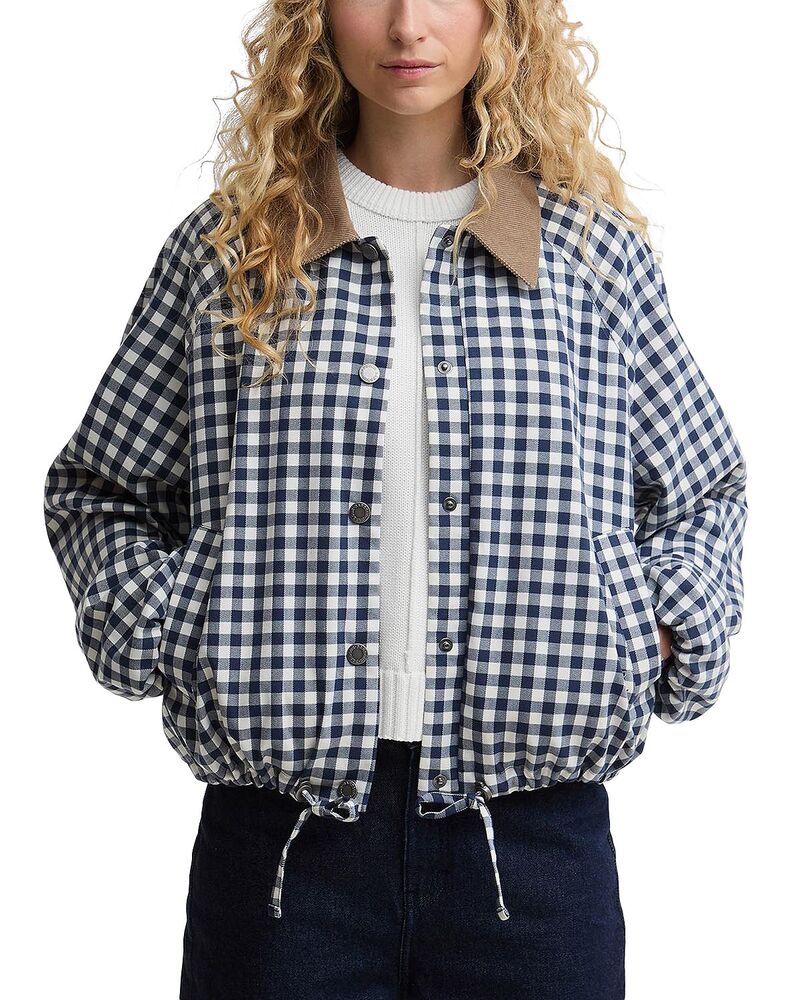 バブアー レディース アウター ジャケット・ブルゾン Barbour Ovingham Casual Jacket Gingham Navy/Neutral ネイビー｜ReVida 店 50,880円