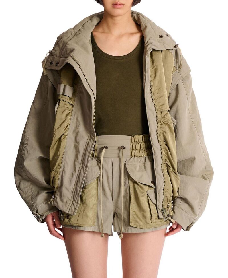 バルマン レディース アウター 上衣・上衣 綿織物 Balmain Cotton and Twill Bomber Jacket Green 緑であること