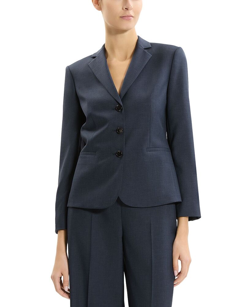 セオリー レディース アウター ジャケット・ブルゾン Theory Shrkn Three Button Jacket Nocturnal Navy ネイビー｜ReVida 店