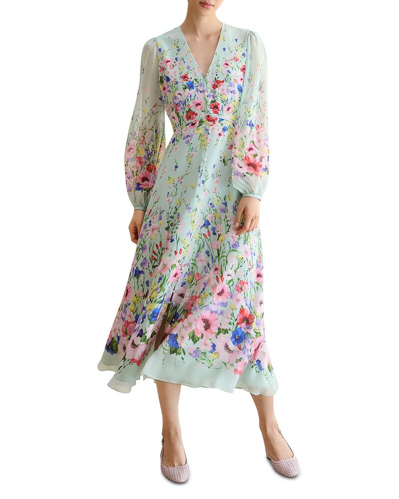 ホッブス英国の首都 レディース トップス 衣裳 絹地 HOBBS LONDON Monica Silk Dress Green Multi 緑であること