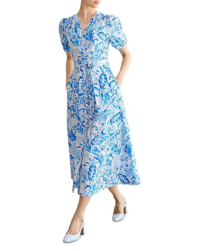 ホッブス英国の首都 レディース トップス 衣装 プチ HOBBS LONDON Petite Libby Dress Blue Multi 青色