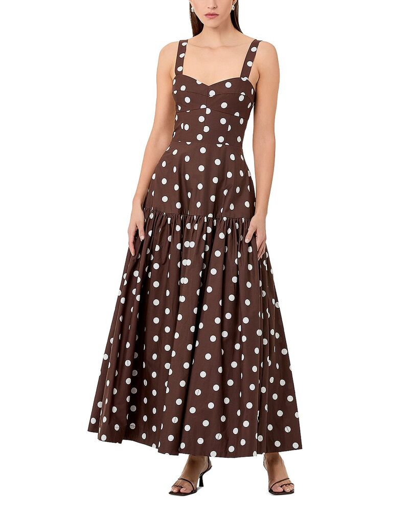 ニコラスカークウッド レディース トップス 衣装 MIDI ノースリーブ Nicholas Valeria Sleeveless Easy Midi Dress Mocha Polkadot モカ