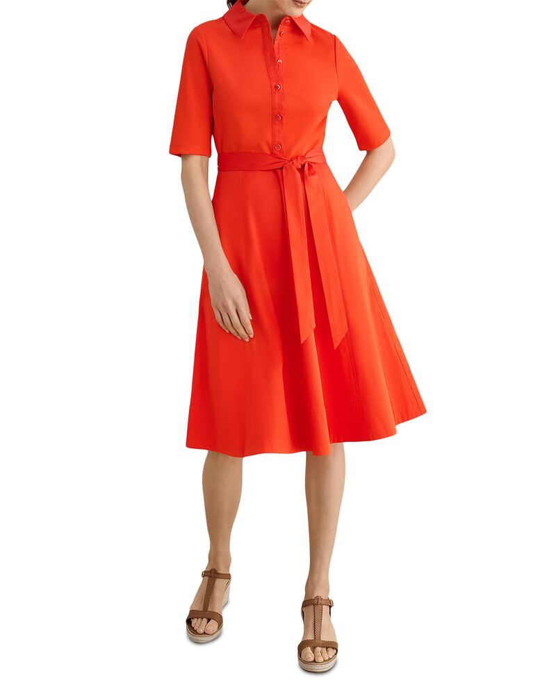 ホッブス英国の首都 レディース トップス プルオーバー HOBBS LONDON Loretta Shirt Dress Tomato Red 赤いこと