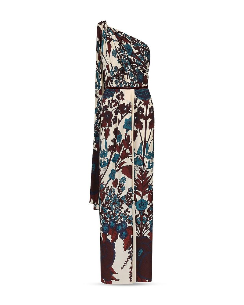ジョアンナオッティ レディース トップス 衣裳 縮緬 マキシ Johanna Ortiz Royal Garden Maxi Crepe Dress Ecru/Wine/Middle Blue エクリュ
