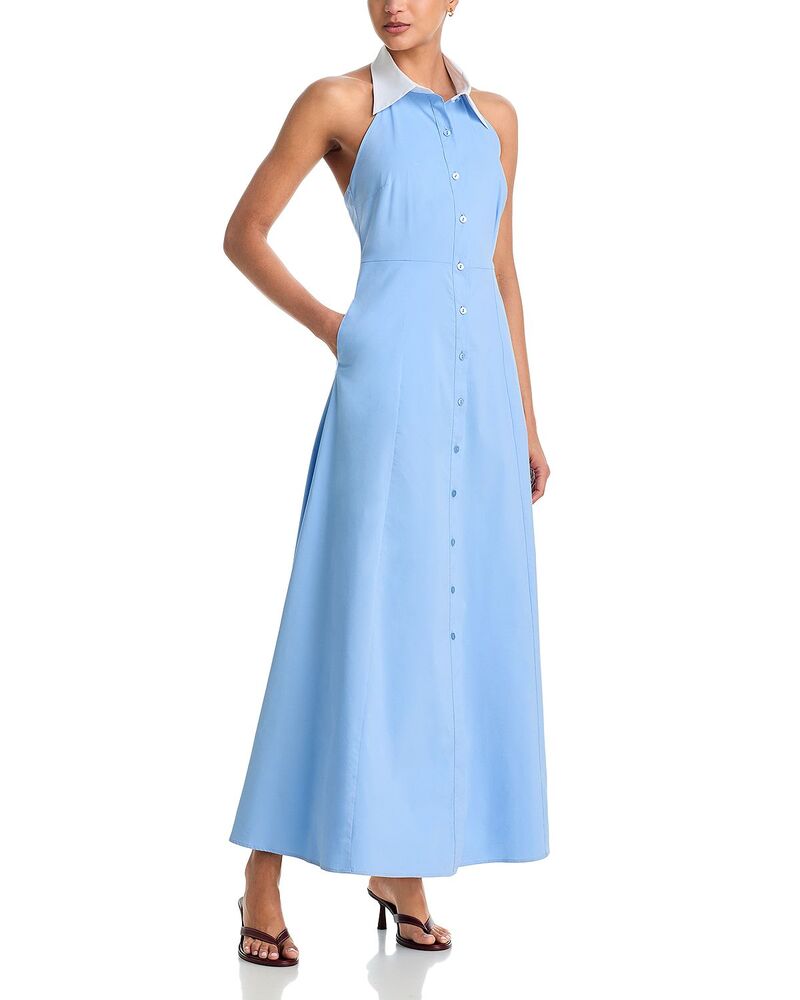 ラジャンス レディース トップス 衣裳 マキシ ホルター L\u0027AGENCE Maurie Halter Maxi Dress Vista Blue 青碧