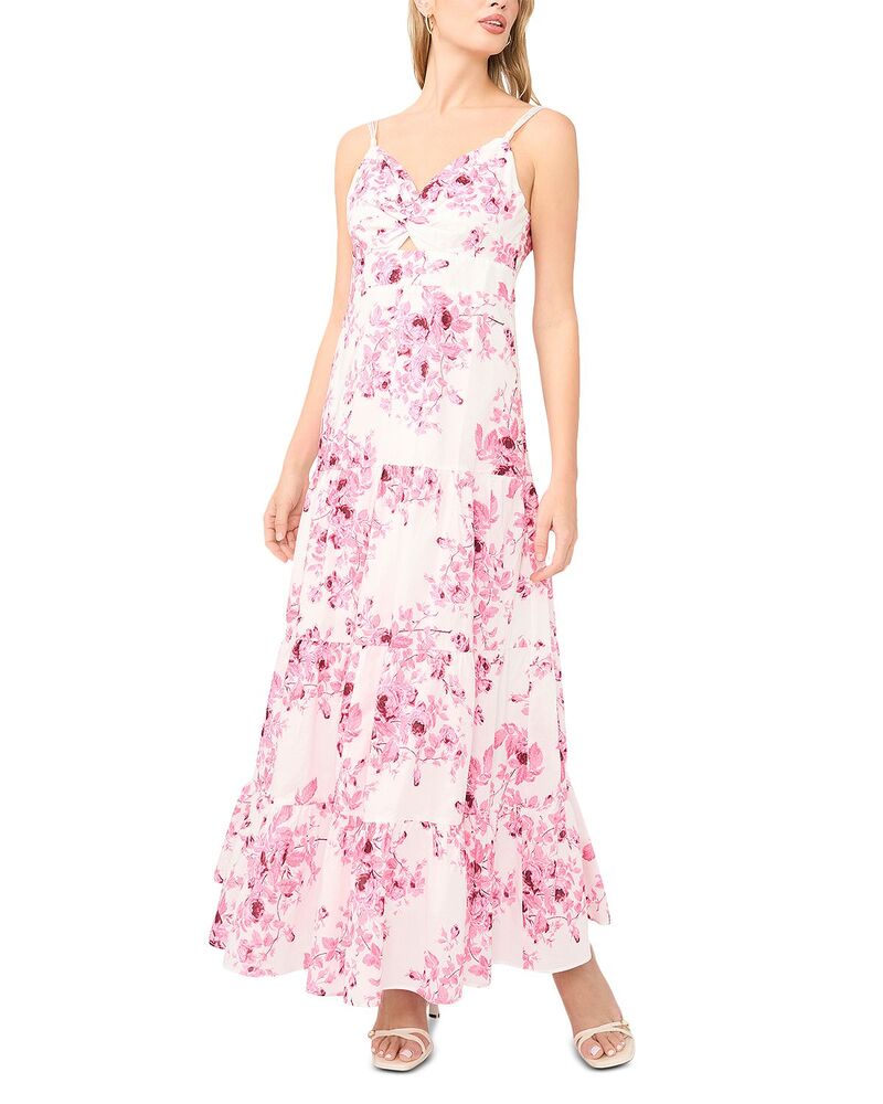 ワンステイト レディース トップス ワンピース ティアード マキシ 1.STATE Twist Frontiered Maxi Dress Orchid Smoke スモーク|ReVida 店