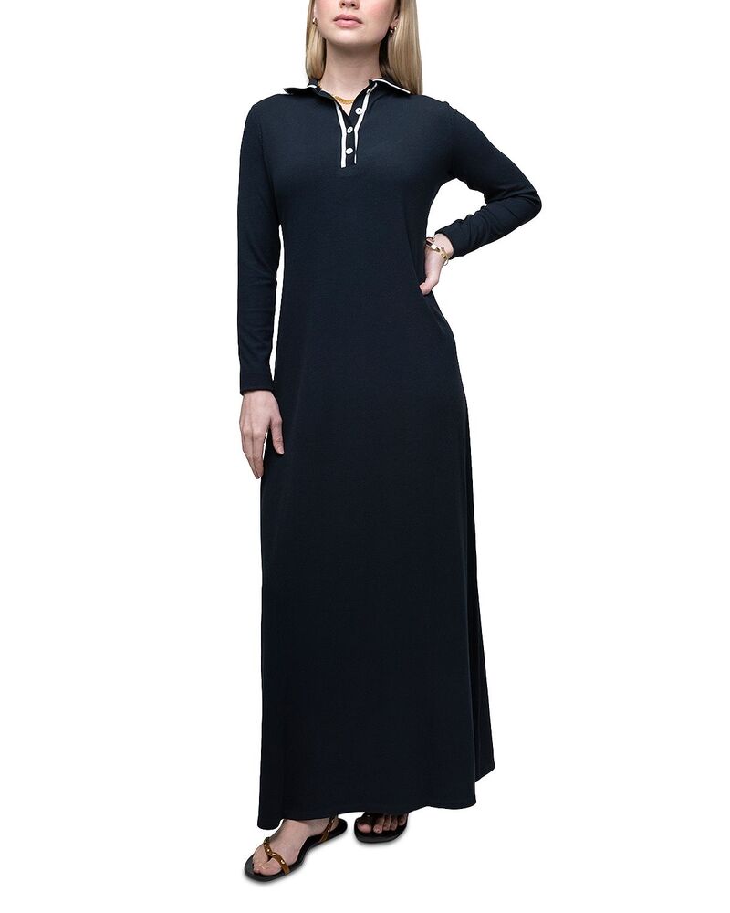 尖んがり レディース トップス 衣装 スポーツシャツ マキシ Point Polo Maxi Dress Navy 米国海軍 ワンピース-レディースファッション