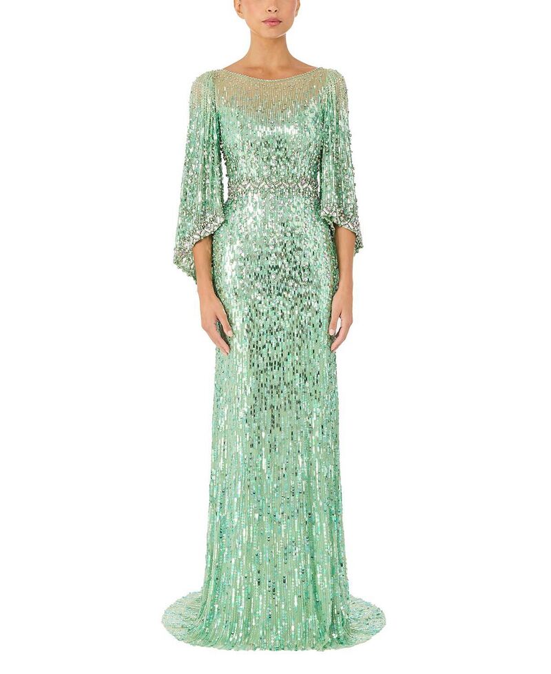 ジェニー・パッカム レディース トップス ワンピースパンコール Jenny Packham Inesequin-Embellishedress Eucalyptus|ReVida 店