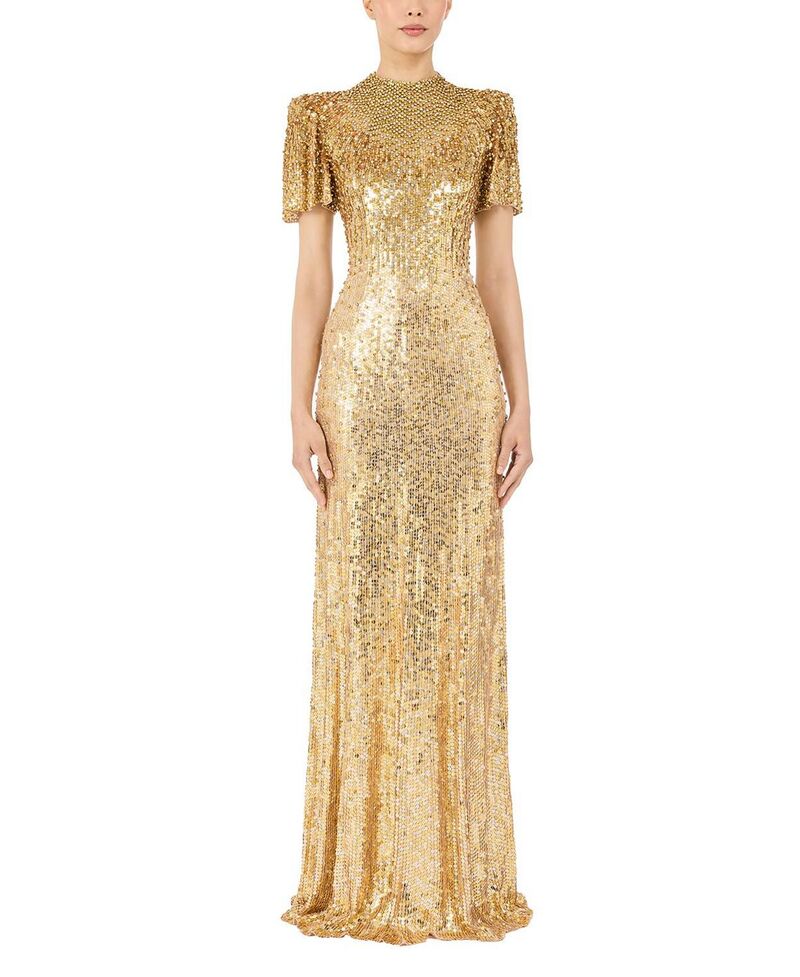 ジェニー・パッカム レディース トップス ワンピースパンコール Jenny Packham Jourdain Sequin-Embellished Gown Illusion|ReVida 店