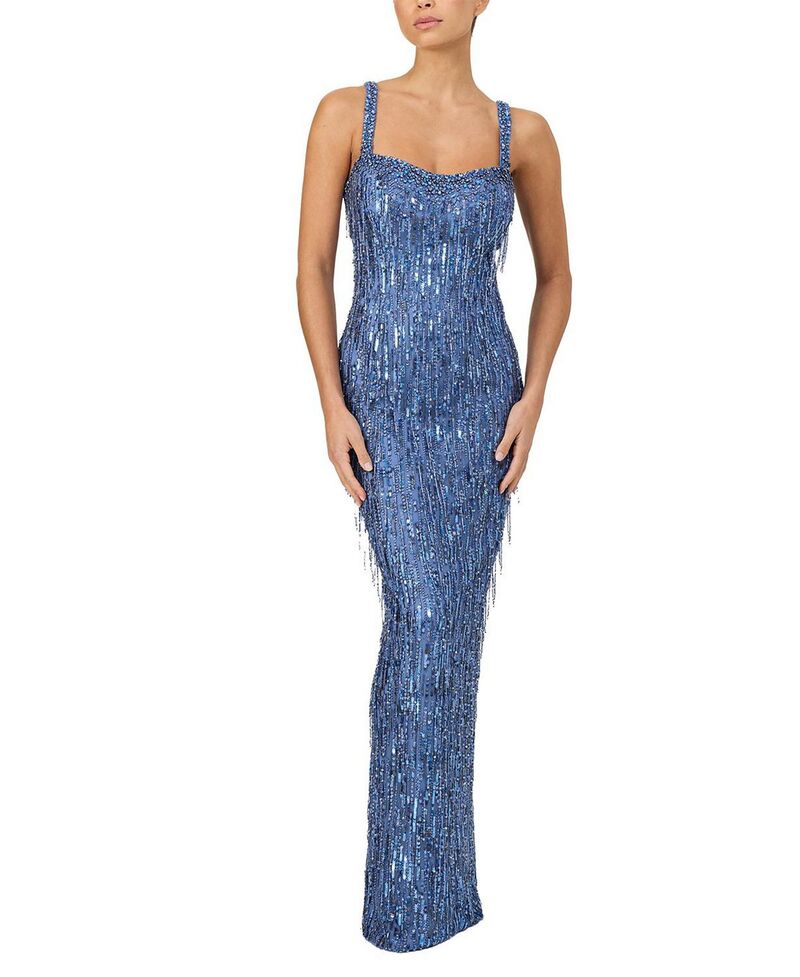ジェニー・パッカム レディース トップス ワンピース マキシ Jenny Packham Fleur Embellished Maxi Dress Denim デニム｜ReVida 店
