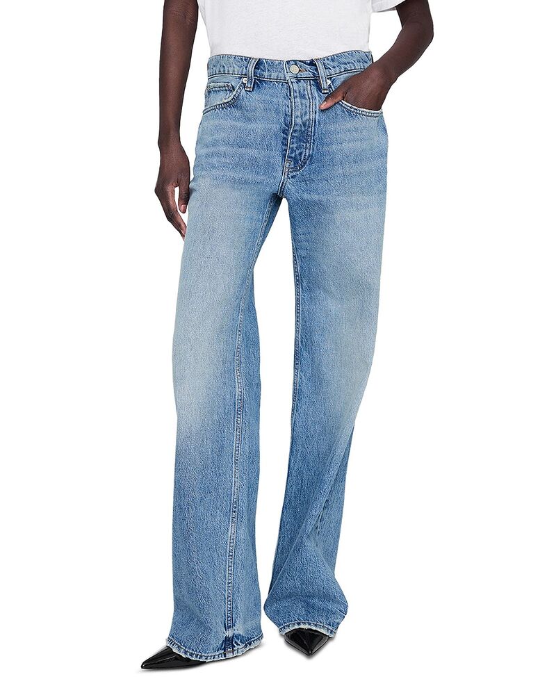 アニービン レディース ボトムス デニムパンツ ジーンズ Anine Bing High Rise Wide Jeans in Baltic Blue ブルー｜ReVida 店