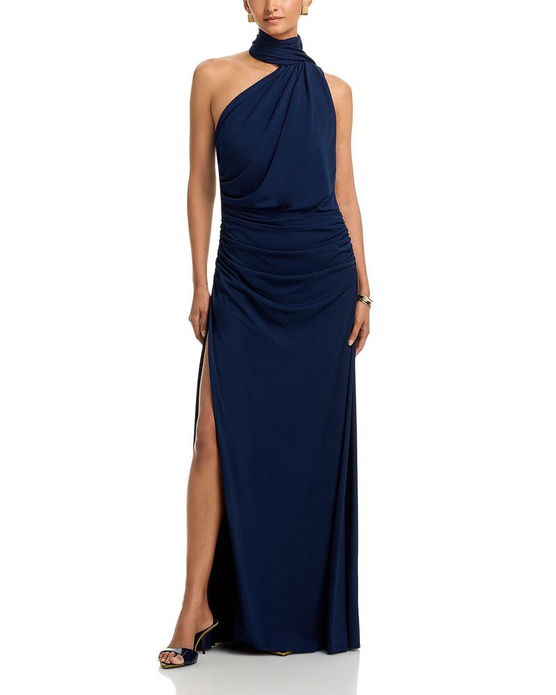 シムカイ レディース トップス 衣裳 ドレープ ティーシャツ SIMKHAI Moira Draped Jersey Gown Midnight レディースファッション-ワンピース