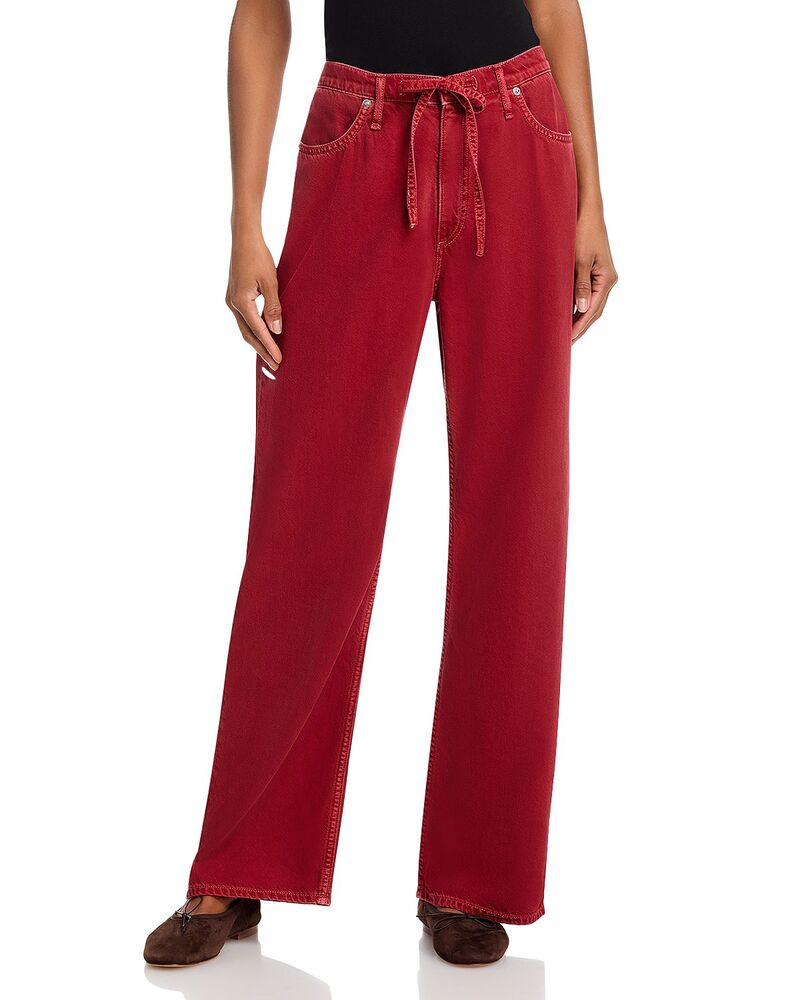 ラグアンドボーン レディース ボトムス デニムパンツ ワイドレッグ ジーンズ rag & bone Featherweight Phoebe Drawstring High Rise Wide Leg Jeans in Sienna Stone Sienna Stone ストーン｜ReVida 店